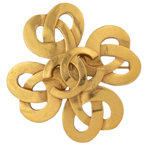 CHANEL Authentic Gold Love Brooch